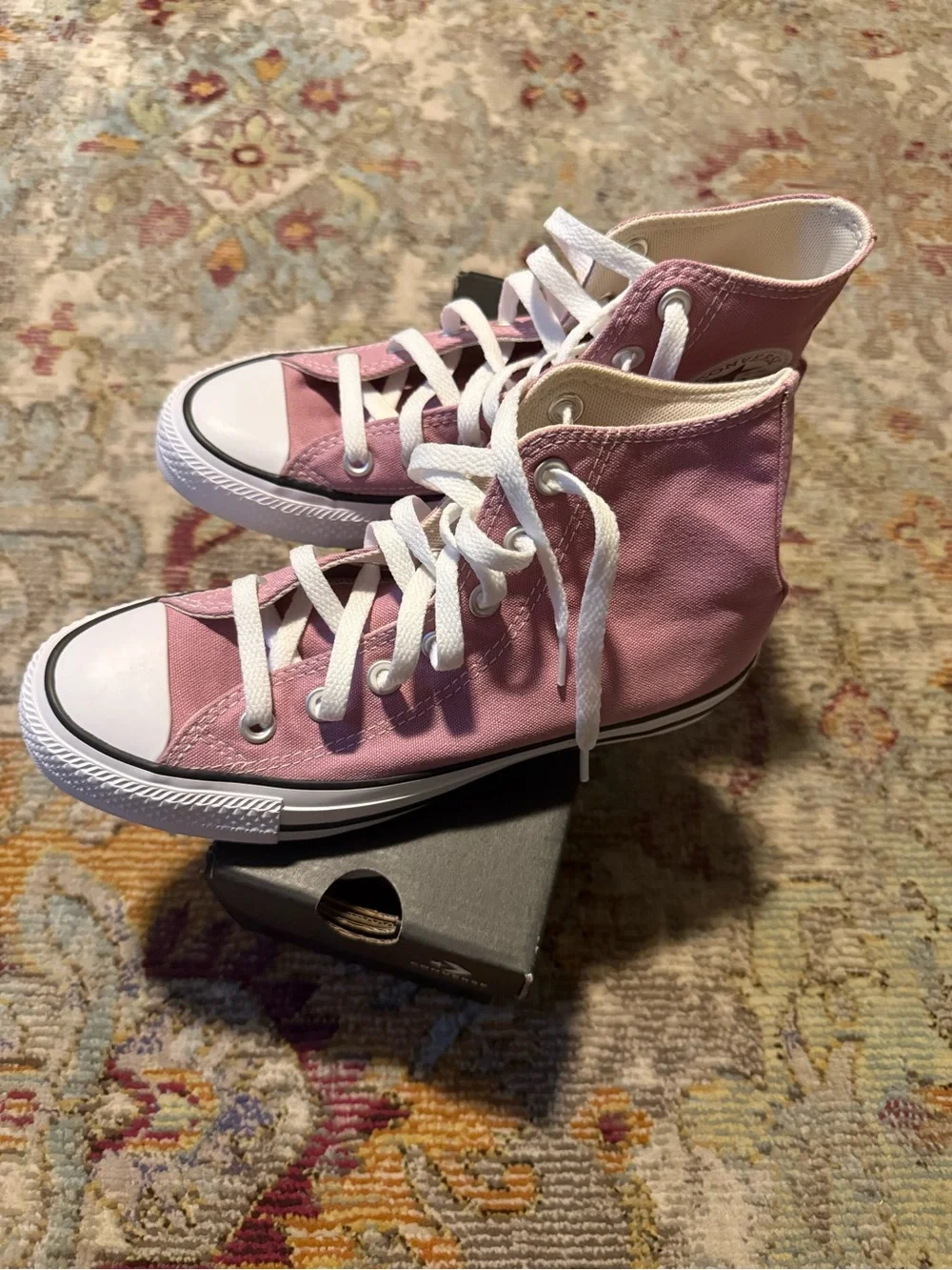Pink High-Top Canvas Sneakers